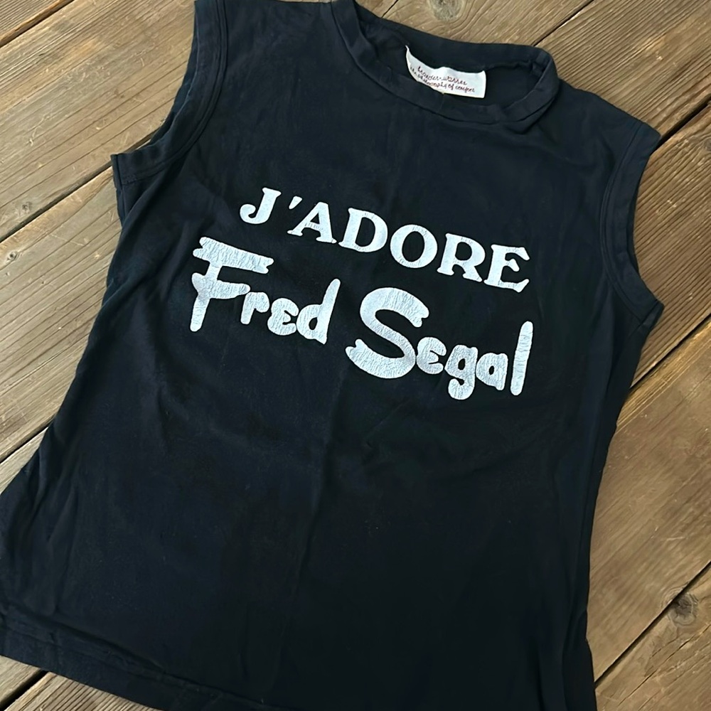 J’ Adore Fred Segal Large (runs small) black tank t shirt has some stretch